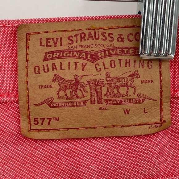 LEVI'S 577 Wide Leg High Rise Red Crop Jeans Size 10 - Picture 7 of 9